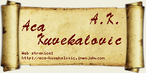 Aca Kuvekalović vizit kartica